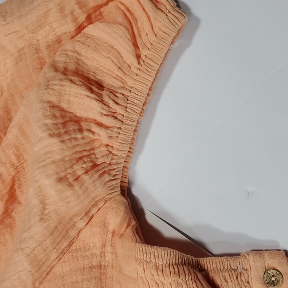 Beautiful Boho Laura Short Sleeve Tiered Midi Prairie Dress Peach Large W-457 - Picture 13 of 13